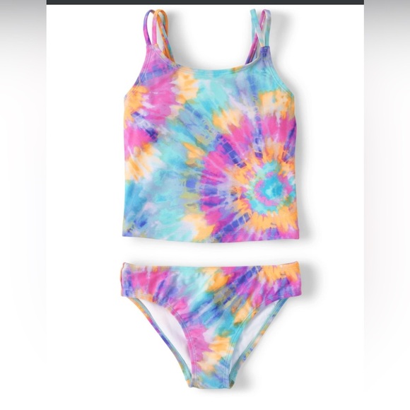 The Children's Place Girls Sleeveless Swimsuit Tankini Set, Time for Teal, 16 US - Picture 1 of 1